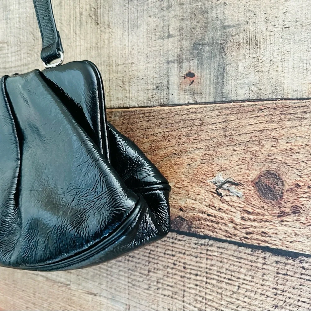 Hobo International Vintage Elegant Black Patent Leather Handbag